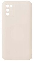 Силиконовый чехол Soft Touch для Samsung Galaxy A02S/A025 с защитой камеры бежевый