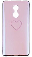 Силиконовый чехол для Xiaomi Redmi Note 4X сердце перламутр розовый