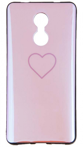 Силиконовый чехол для Xiaomi Redmi Note 4X сердце перламутр розовый