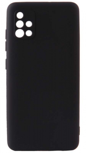 Силиконовый чехол Soft Touch для Samsung Galaxy A51/A515 с защитой камеры черный