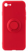Силиконовый чехол для Apple iPhone 7/8 матовый с кольцом красный