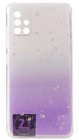 Силиконовый чехол для Samsung Galaxy A51/A515 с блестками градиент фиолетовый