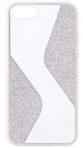 Силиконовый чехол для Apple iPhone 7/8 зеркальный с блестками белый