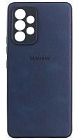 Силиконовый чехол для Samsung Galaxy A53/A536 кожа с лого синий