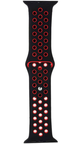 Ремешок на руку для Apple Watch 42-44mm силиконовый Sport N черный/красный