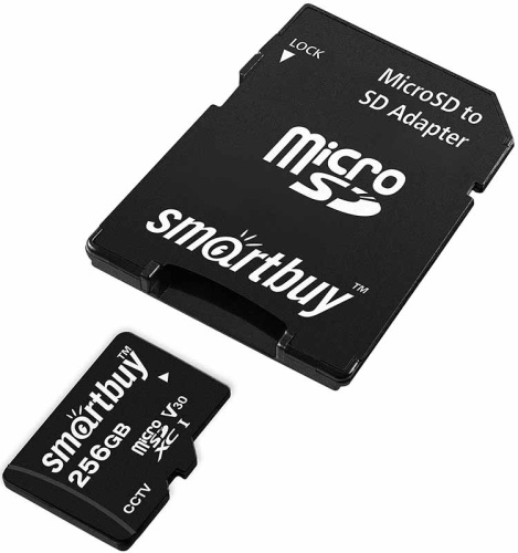 256GB карта памяти MicroSDXC class10 U3 V30 для видеонаблюдения Smart Buy +SD адаптер