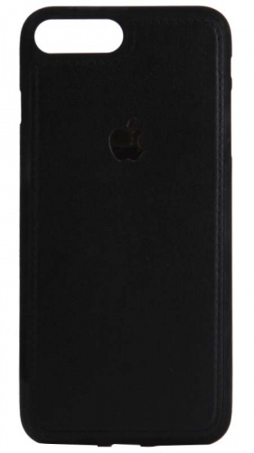 Силиконовый чехол для Apple iPhone 7 Plus/8 Plus кожа с лого черный