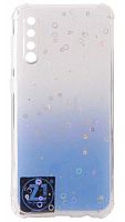 Силиконовый чехол для Samsung Galaxy A50/A505 с блестками градиент синий