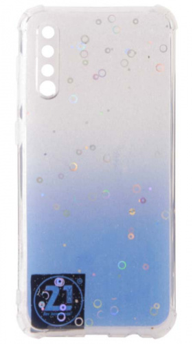 Силиконовый чехол для Samsung Galaxy A50/A505 с блестками градиент синий