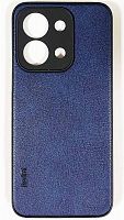 Силиконовый чехол для Xiaomi Redmi 15C кожа с лого синий