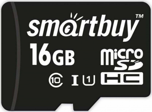 16GB карта памяти MicroSDHC class10 UHS-I Smart Buy (без адаптеров)
