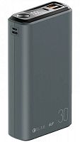 Внешний аккумулятор QS-30, 30000mAh, 20W QuickCharge3.0/PowerDelivery LCD OLMIO темно-серый