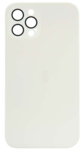 Силиконовый чехол для Apple iPhone 12 Pro матовое стекло с линзами белый