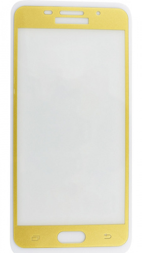 Противоударное стекло для Samsung Galaxy A510/A5 (2016) с полной проклейкой золотой