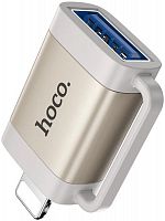 Переходник 8 pin(m) - USB(f) HOCO UA31A, OTG серый
