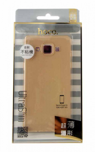 Силиконовый чехол HOCO для Samsung A5/A500F Galaxy (прозрачный золотой (Light Series 0,5mm))