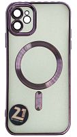 Силиконовый чехол для Apple iPhone 11 magsafe фиолетовый