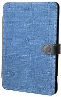 Чехол футляр-книга универсальная 9 дюймов модель 9.1 кожа крепление держатель 165х250 джинса + кожа