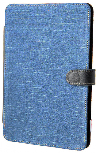 Чехол футляр-книга универсальная 9 дюймов модель 9.1 кожа крепление держатель 165х250 джинса + кожа