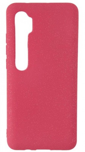 Силиконовый чехол для Xiaomi Mi Note 10/Mi Note 10 Pro матовый с блестками розовый