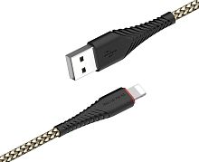 Кабель USB - Apple 8 pin Borofone BX25 1.0м 2.4A ткань черный