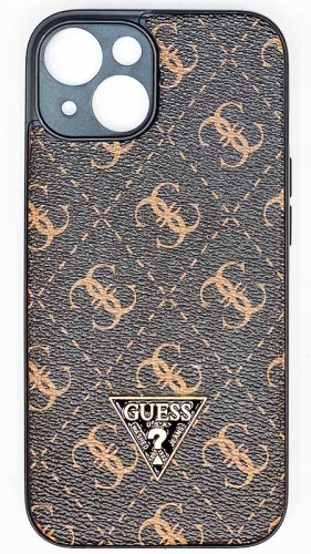 Силиконовый чехол для Apple iPhone 15 Guess кожа коричневый