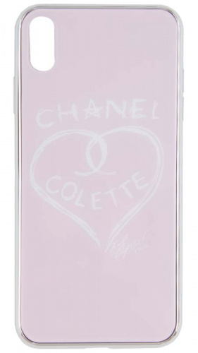 Силиконовый чехол для Apple iPhone XS Max стеклянный Colette розовый