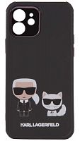 Силиконовый чехол для Apple iPhone 12 Karl Lagerfeld чёрный