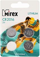 Батарейка MIREX CR2016-4BL Lithium 3В 4 шт в блистере