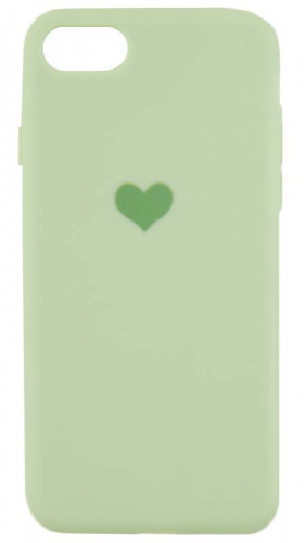 Силиконовый чехол для Apple iPhone 7/8 Soft Touch сердце зеленый