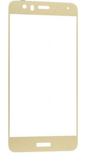 Противоударное стекло для Huawei P10 lite с полной проклейкой золотой