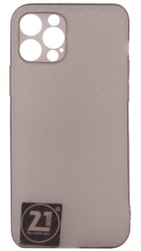 Силиконовый чехол для Apple iPhone 12 Pro карбон прозрачный серый