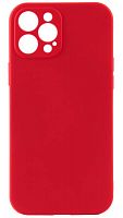 Силиконовый чехол Soft Touch для Apple iPhone 12 Pro Max с защитой камеры красный