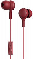 Наушники-гарнитура "Budz" 3.5мм, красные, с микрофоном и кнопкой ответа, OLMIO
