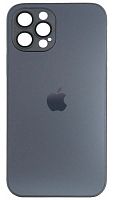 Силиконовый чехол для Apple iPhone 12 Pro матовое стекло с линзами графит