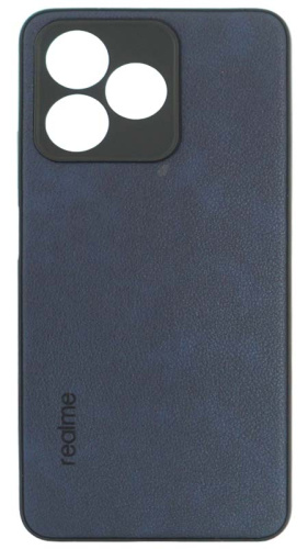 Силиконовый чехол для Realme C51/Realme C53 кожа с лого синий