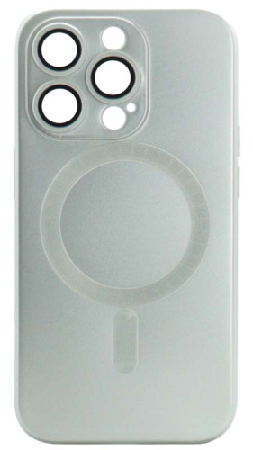 Силиконовый чехол для Apple iPhone 14 Pro MagSafe матовый с линзами титан