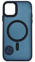 Силиконовый чехол MagSafe для Apple iPhone 11 матовый синий