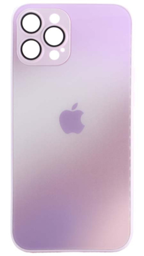 Силиконовый чехол для Apple iPhone 12 Pro Max стекло градиентное розовый