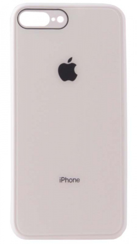 Силиконовый чехол для Apple iPhone 7 Plus/8 Plus стеклянный с защитой камеры белый