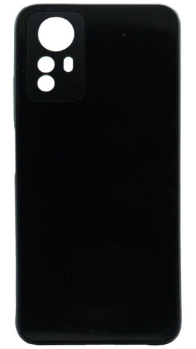 Силиконовый чехол для Xiaomi Redmi Note 12S матовое стекло с лого черный