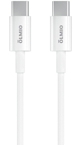 Кабель USB2.0, Type-C - Type-C, 2м, белый, OLMIO