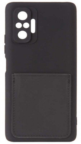 Силиконовый чехол для Xiaomi Redmi Note 10 Pro с карманом черный