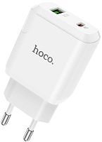 СЗУ 2 USB HOCO N5 Favor Type-C, PD20W + QC3.0, цвет белый