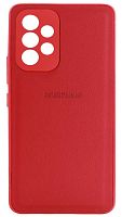 Силиконовый чехол для Samsung Galaxy A53/A536 кожа с лого красный