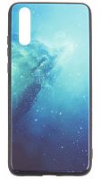 Силиконовый чехол для Huawei P20 Planets Glass (Бирюзовая туманность)