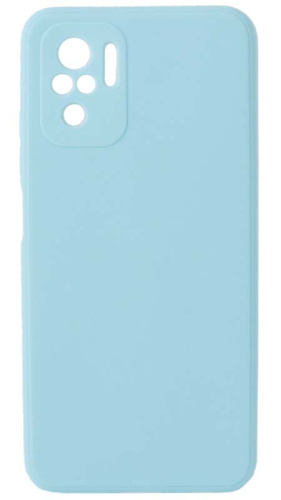 Силиконовый чехол Soft Touch для Xiaomi Redmi Note 10/Note 10S с защитой камеры голубой