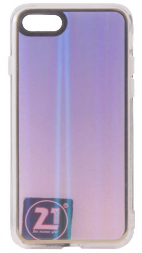 Силиконовый чехол для Apple iPhone 7/8 с золотой окантовкой прозрачно-сиреневый