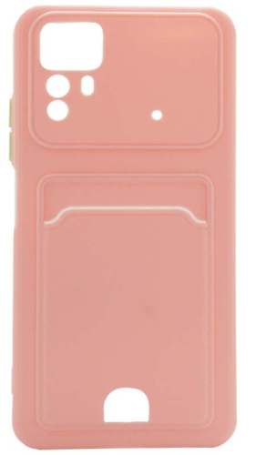 Силиконовый чехол для Xiaomi Redmi Note 12S с кардхолдером розовый