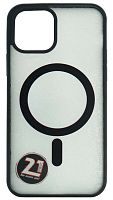 Силиконовый чехол для Apple iPhone 12/12 Pro MagSafe с окантовкой черный